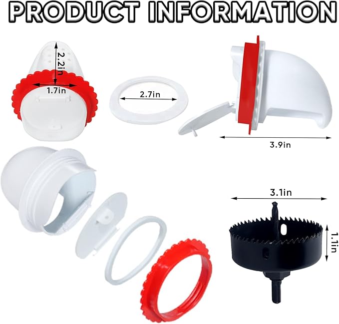 Chicken Feeders No Waste, Rain-Proof Rodent Proof Automatic Chicken Feeder Port kit, Gravity Feeder with Lid has 6 Ports -1 Hole Saw Suitable for Buckets, Barrels, Bins, Troughs (White-6pcs)