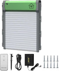Automatic Chicken Coop Door Solar Powered Aluminum Alloy Chicken Door with Timer Light Sensor Remote Control Manual Mode(Green)