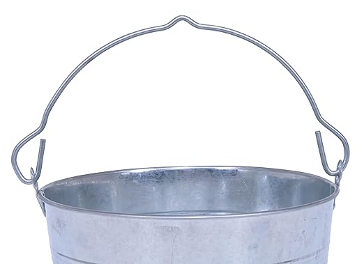 Vestil BKT-GAL-325 Galvanized Steel Bucket, 9-13/16" Depth, 3.25 gallon, 28 pound Capacity, Silver