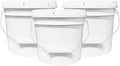 1-Gallon Bucket with Airtight Lid – Made in USA, Food Grade BPA Free Plastic, Heavy Duty Multi-Use, Metal Handle with Grip, Stackable Storage – White, 3 Pack