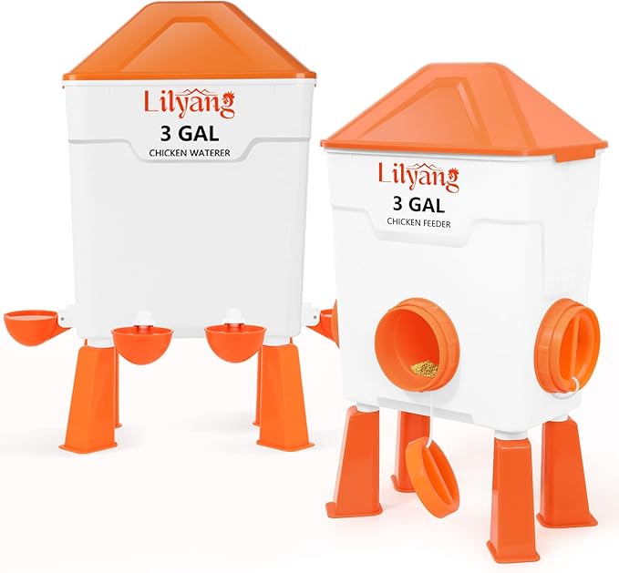 Lilyang Automatic Chicken Waterer 3 Gallon | Float-Control Auto Waterer, Hanging/Standing Design, Connect to 3/4'' Faucet & Hose, Effortless Hydration Solution for Backyard Coop & Small Farm