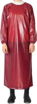 Extended Industrial Apron Double-sided Waterproof and Greaseproof Overalls Home Kitchen Apron Back Tie Design Unisex Oxford Coverall Wide Elasticated Tight Cuffs ( Color : Red , Size : 125x120cm/49.2x