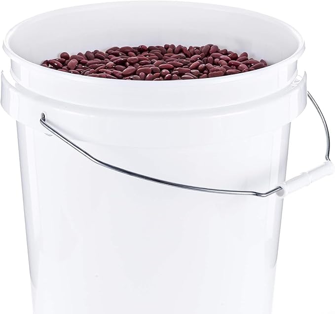 United Solutions 5-Gallon Heavy-Duty Buckets with Snap-On Lids, 6-Pack – BPA-Free, Food-Grade Plastic, Multi-Purpose Storage for Home, DIY, and Job Sites – White
