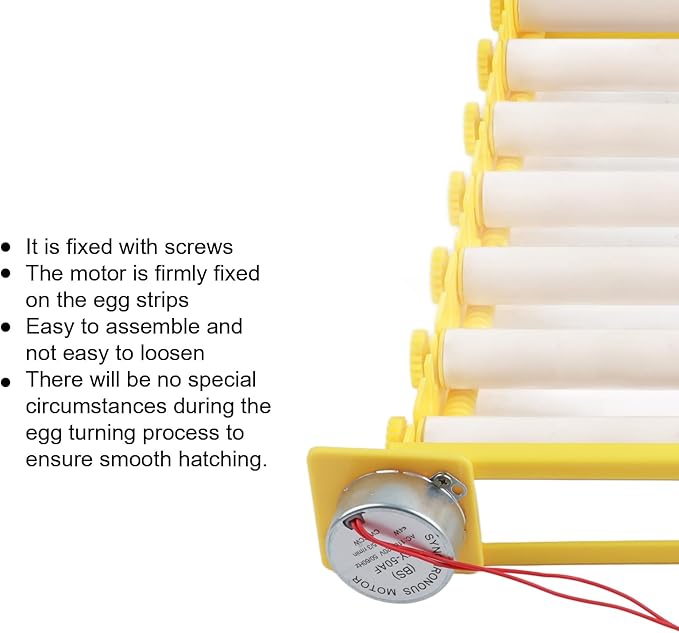GLOGLOW Egg Incubation Tray, Automatic Egg Turner with 7 Rollers for Chicken Duck Bird Quail Hatching Home Farm Use 16.9x16.7x2.1 Inch