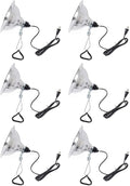 Simple Deluxe Adjustable Clamp Lamp Light Socket with 8.5 Inch Aluminum Reflector, Suit for Max 150 Watt Lamp (No Bulb Included), 6ft 18/2 SPT Cord, 6-Pack