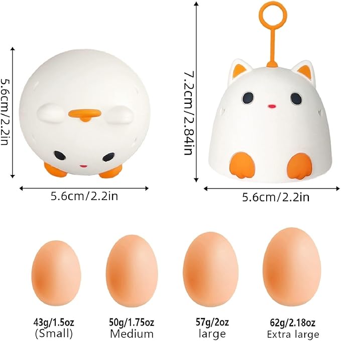 Egg Wash Brush for Fresh Cleaning Eggs Egg Washer The Reusable Egg Scrubber Egg Scrubber is A Cute Cat Shaped Practical Kitchen Gadget (Light Black 2PCS)