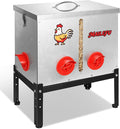 Automatic Chicken Feeder 40LB, Large Metal Poultry Feeder No Waste Design, Rat Rodent Proof Chicken Feeder with Locking Lid, Visual Window & Adjustable Legs, Weatherproof Chicken Coop Feeder