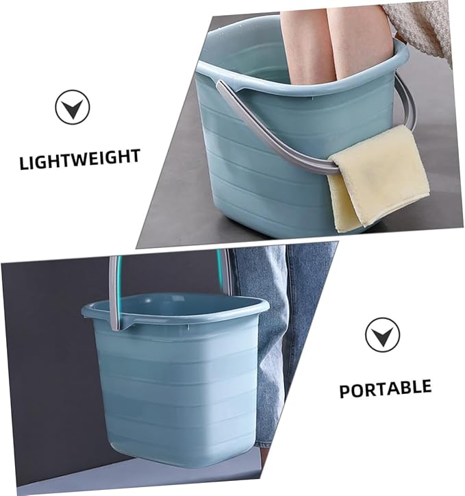 Beaupretty Portable Plastic Water Bucket with Handle Household Utility Pail for Gardening Laundry and Farm Use Resistant Container with Smooth Surface for Easy Cleaning