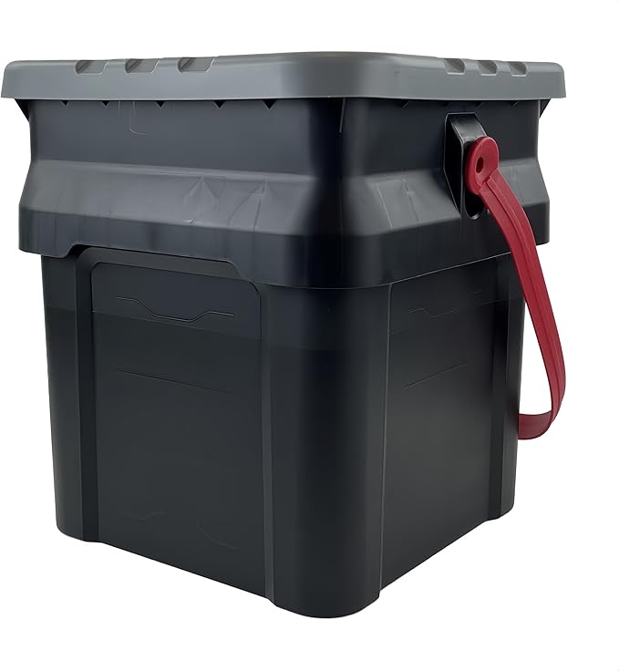 5 Gallon Heavy-Duty Plastic Bucket Tote – Black Multi-Use Storage Container, Reinforced Handle, Sturdy Load-Bearing, Deformation-Resistant, Ideal for Adult Household/Garage Organization