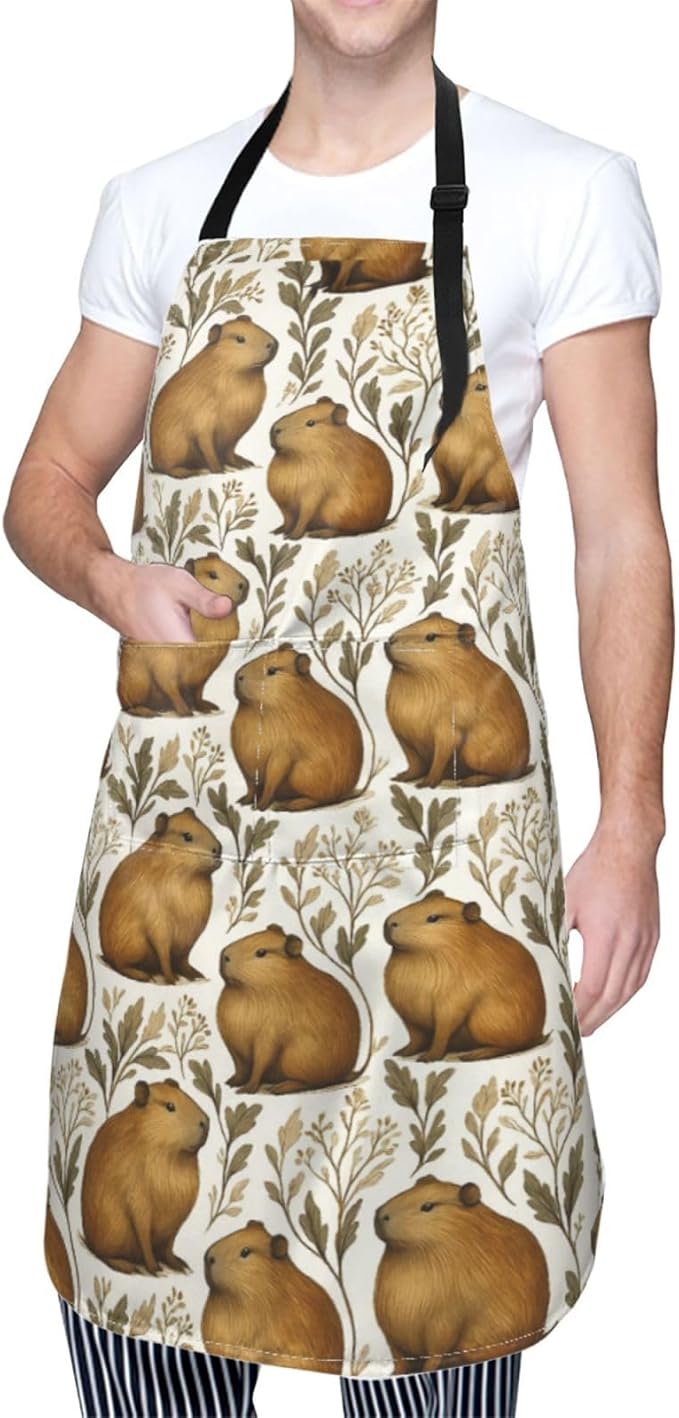 Serene Swan In Stream Adjustable Waterproof Apron Work Cooking Apron With Pockets For Men Women
