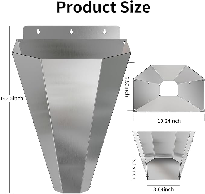 Medium Chicken Kill Cone for Butchering 2 Pack, Stainless Steel Killing Cones with 2 Pairs of Safety Gloves, Flat-Back Design, for Chickens, Ducks, Turkeys & Poultry up to 8 lbs (Silver)