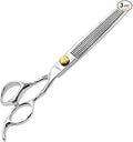 Dog Grooming Scissors, 7.0" 46 Teeth Thinning Shears, Premium Stainless Steel, Safety Rounded Tip & Offset Handles for Precision Trimming Dogs, Cats, Pet at Home