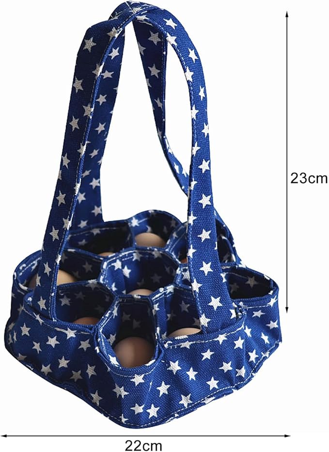 Large Egg Collecting & Gathering Basket Bag with 9 Pouches, Fresh, Durable Canvas Apron Egg Holder, Collector & Container for Duck, Chicken, Goose Eggs Collection