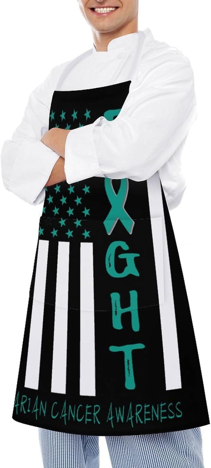 Bahamas Map Flag Apron,Waterproof Unisex Adult Aprons with Pockets Kitchen Baking Aprons