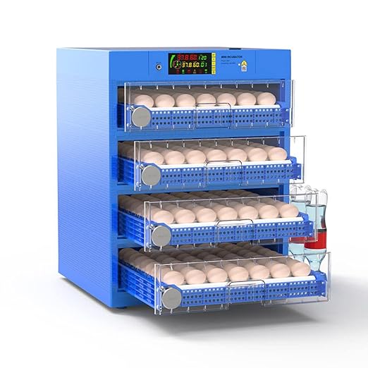Eggs Incubator for Hatching Eggs, Automatic Egg Turning and Humidity Control, Automatic Water Adding, Egg Candler, Poultry Egg Incubators for Chicken Duck Goose Pigeon Quail (Blue, 256 Eggs)
