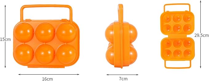 FantasyDay 6 Grids Egg Holders, Sturdy Shockproof Durable Egg Cartons Egg Containers With Lid for Refrigerator - Large Capacity Egg Organizer Box for Home Kitchen Outdoor Picnic Hiking Storage