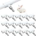 15pcs Stainless Steel Rabbit Water Nipples Automatic PVC Tees Rodent Waterering System (White, 15)