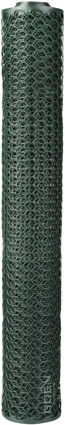 Boen - Plastic Hex Chicken Wire Mesh Temporary Fence Roll (3' x 25' - Green) - Plastic Fence Poultry Netting for Temporary or Semi Permanent Enclosures, Deer Netting Fence, Construction Fencing