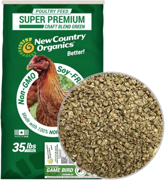 New Country Organics Certified Organic Gamebird Crumbles, Soy Free, 35 lbs