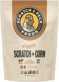 Scratch and Peck Whole Grain Scratch + Corn Chicken and Duck Supplemental Grain - 10 lbs Bag - Soy-Free - 9% Protein, Certified Organic and Non-GMO Project Verified Chicken Food