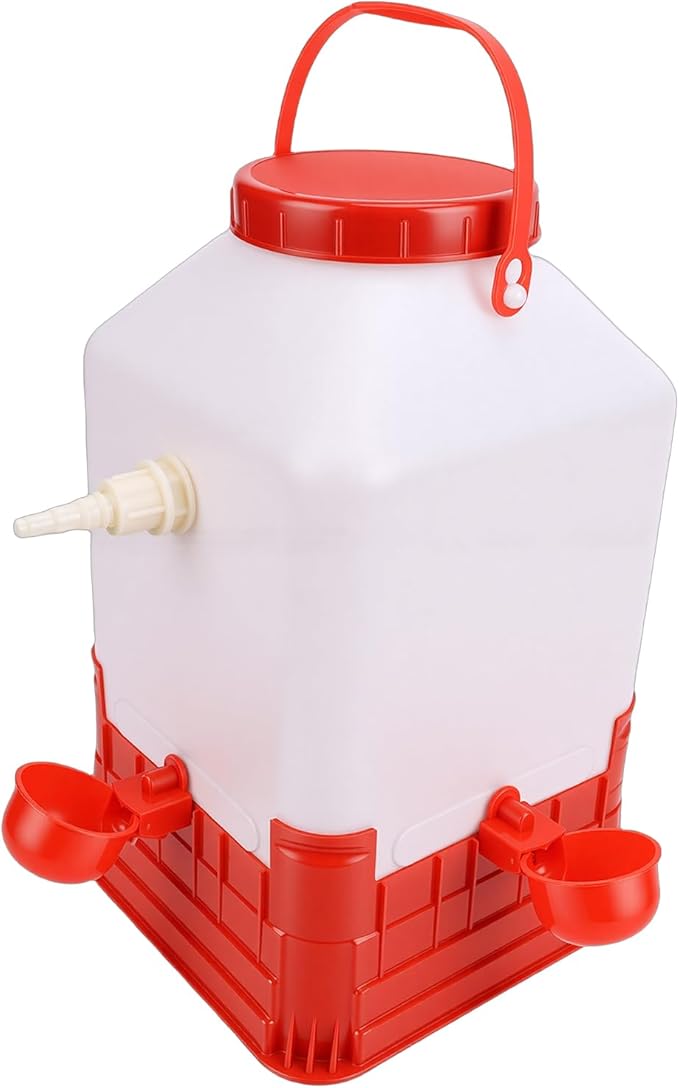 TOPINCN Automatic Poultry Waterer, 10L Large Capacity Plastic Chicken Water Feeder with 4 Bowls, for Farm Poultry Drinking and Feeding