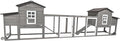 PetsCosset 158in Chicken Coop Wooden Indoor Outdoor for 1-6 Chickens Extension Chicken Houses with Removable Tray Nesting Box and Run（Set of Two）, Grey