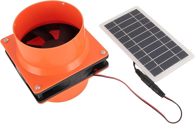 10W Solar Powered Exhaust Fan Kit with 5V Monocrystalline Silicon Solar Panel for Pet House Chicken Coop Ventilation