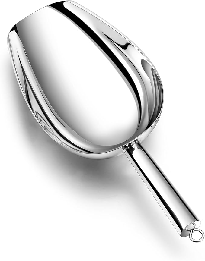 TeamFar Ice Scoop 24 oz, Stainless Steel Big Large Scoop, for Sweet Food Popcorn Flour, Healthy & Heavy Duty - Dishwasher Safe
