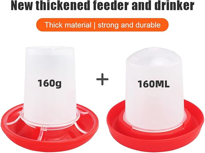 Chick Waterer Feeder Automatic Poultry Waterer Food Containers for Chickens Birds Pigeons Quails Easy to Use
