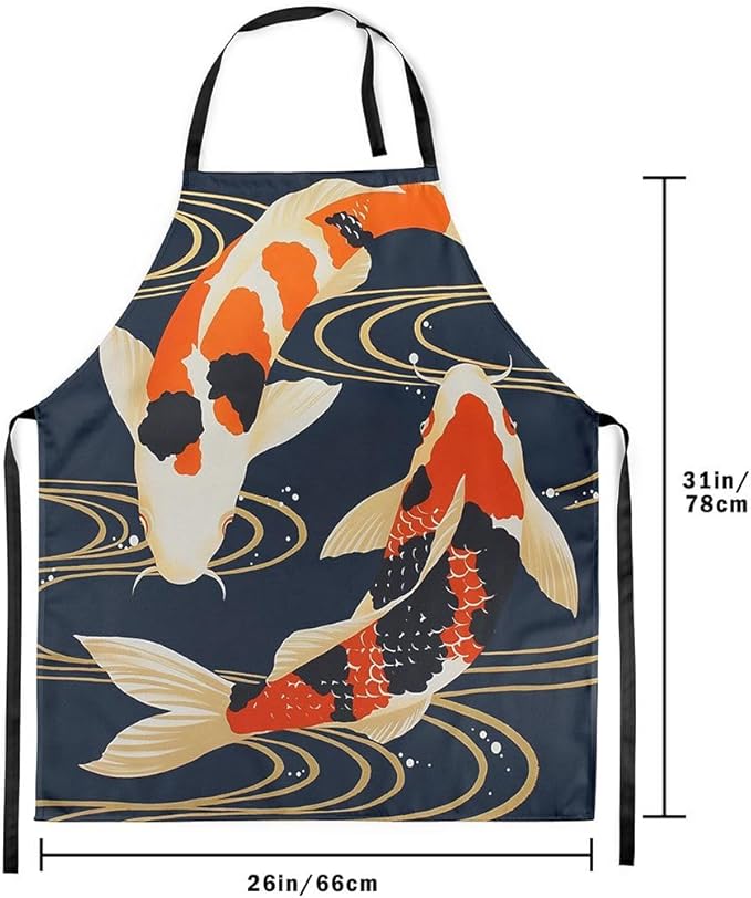 jejeloiu Cartoon Cats Apron for Women Men 26"x31"