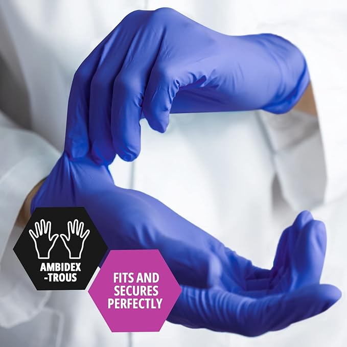 MED PRIDE Nitrile Medical Exam Gloves - Disposable Powder & Latex-Free Surgical Gloves For Doctors Nurses Hospital & Home Use