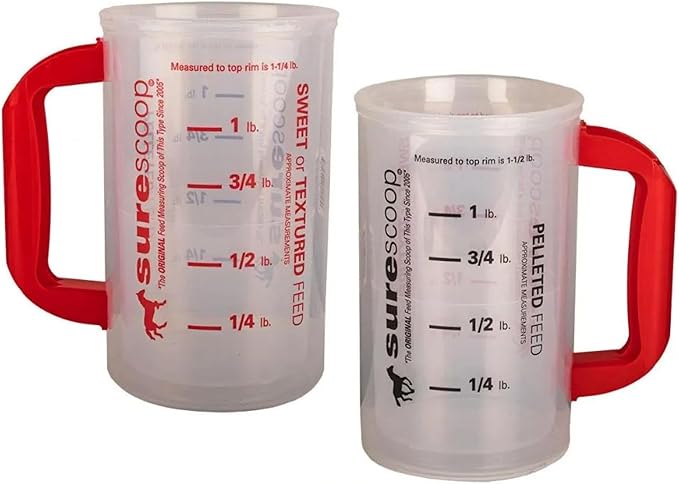 Whirley DrinkWorks SureScoop Pelleted and Sweet Feed Graduated Measuring Scoop for Horses Goats or Sheep (1 Scoop)