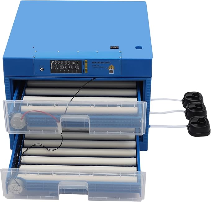 CNCEST Automatic Egg Incubator,Digital Poultry Hatcher Machine,LED Automatic Egg Turning & Temperature Control,32-210.2℉ General Purpose Incubator for Hatching Chicken Duck Quail Eggs (128 Egg)