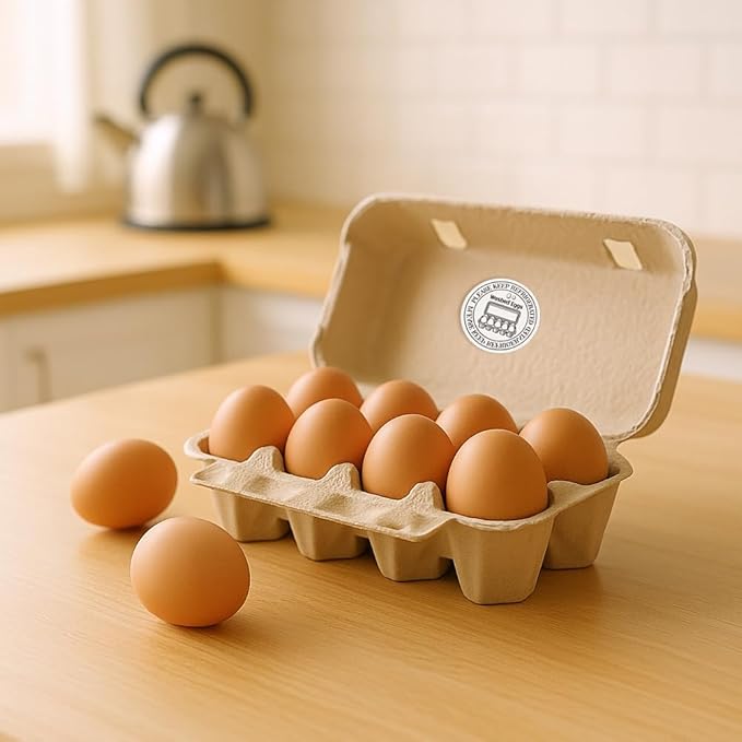 320 Pcs Farm Fresh Eggs Carton Labels, 2 Inch Round Washed Eggs Labels Self-Adhesive Egg Packaging Stickers for Chicken Egg Box Container Farm Supplies