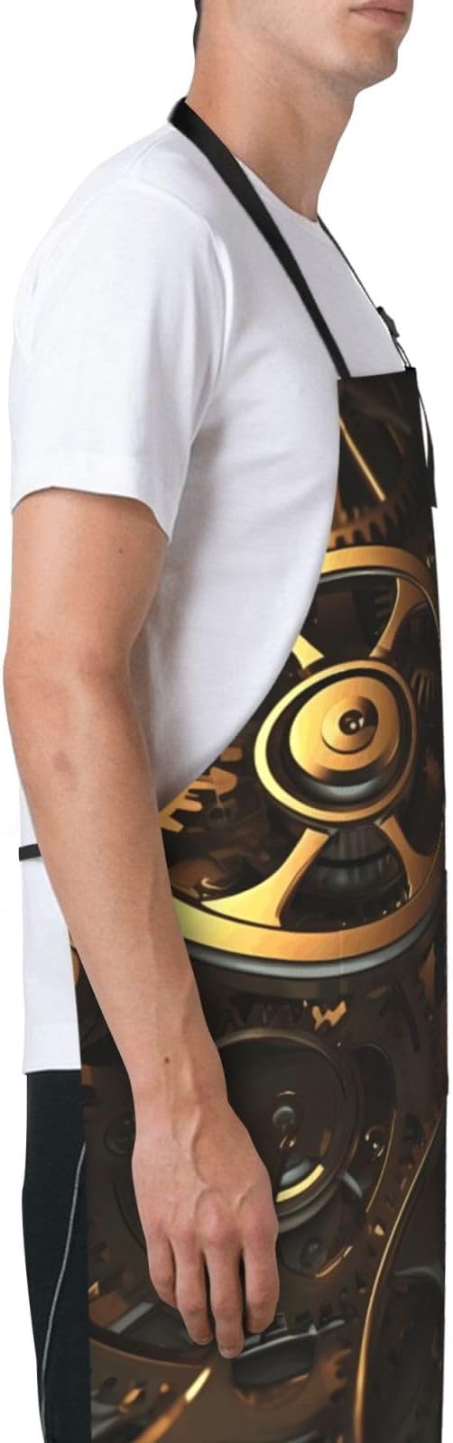 Waterproof Aprons for Women Men Adjustable Bib Cool Electric Guitar Apron Chef Cooking Aprons for Kitchen