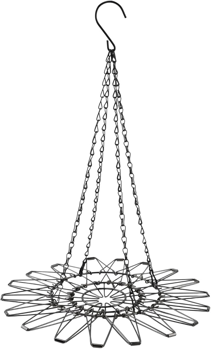 Hanging Chicken Feeder, 9.2 inches Large Poultry Vegetable Fruits Feeder Basket with 4Pcs Hanging Stainless Chain, Veggie Treat Ball for Chicken,Hens,Duck,Rabbit Coop(Size:1pc)