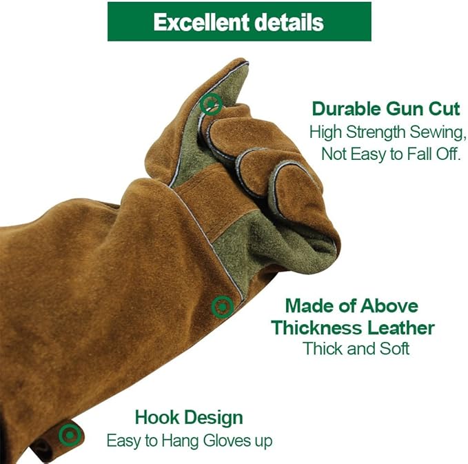 INNO STAGE Welding Gloves Heat Resistant 16 Inches Cowhide 662 ℉ Leather Forge Mig Welder Gloves for BBQ