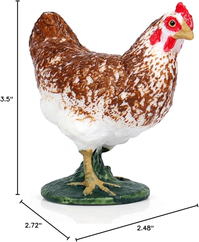 Farm Animals Figures, 5 Piece Simulated Farm Chicken Animal Statue Realistic Chicken Farm Animals Figures Cake Topper, Chicken Model Easter Egg Christmas Birthday Gift