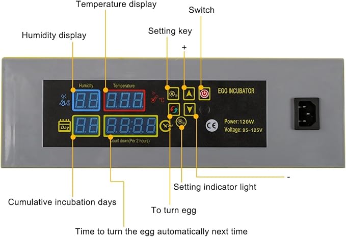 112-Egg Incubator with Automatic Turning, Digital Humidity Control & Dual-Tray for Chicken Duck Quail Eggs