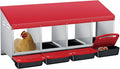 Nesting Boxes for Chickens, 4 Holes Chicken Nesting Box with Removable Tray, Easy Egg Collection, Roll Away Nesting Box for Hens, Chicken Coop,Red