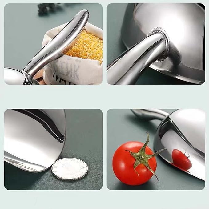 Stainless Steel Ice Scoop - Mini Ice Scoop for Freezer, Heavy Duty, Dishwasher Safe, 5 OZ