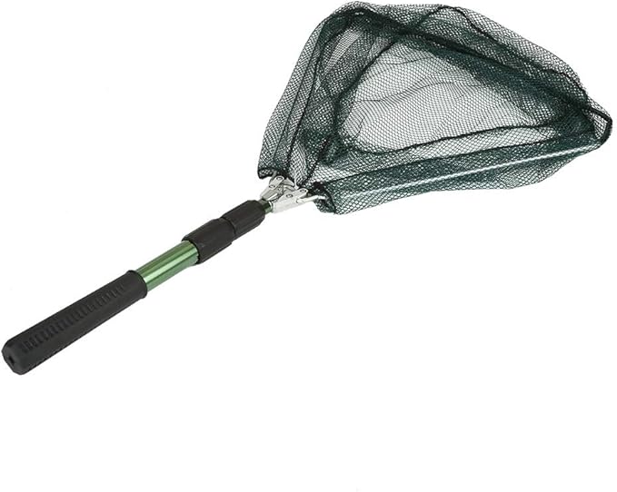 RESTCLOUD Fishing Landing Net with Telescoping Pole Handle, Fishing net Freshwater for Kids Men Women, Extend to 40-63 Inches