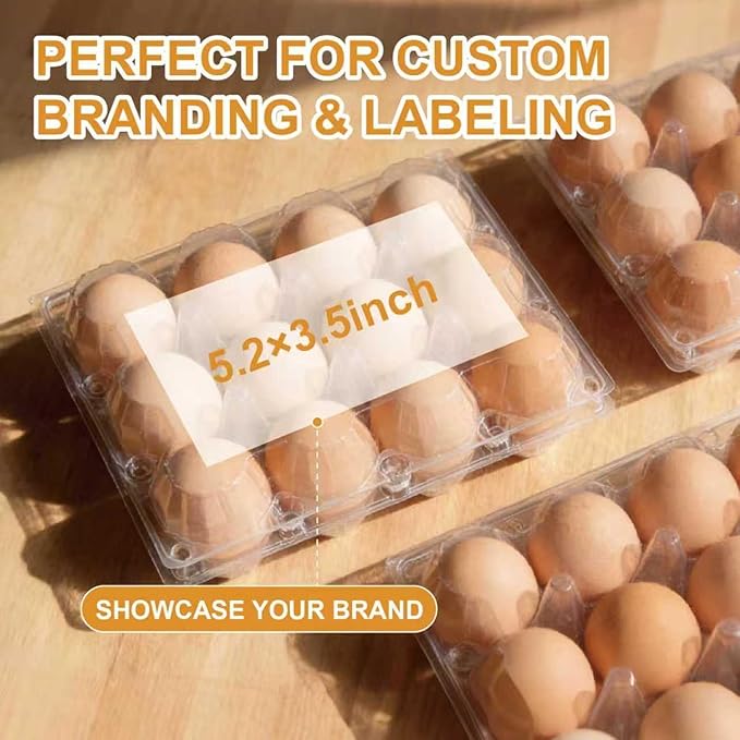 100 Pack 12 Count Plastic Egg Carton – Bulk Cheap Clear Reusable Egg Cartons | Plastic Egg Cartons, Clear Egg Carton, Egg Cartons Bulk, Eggs 12 Count，egg storage for refrigerator.