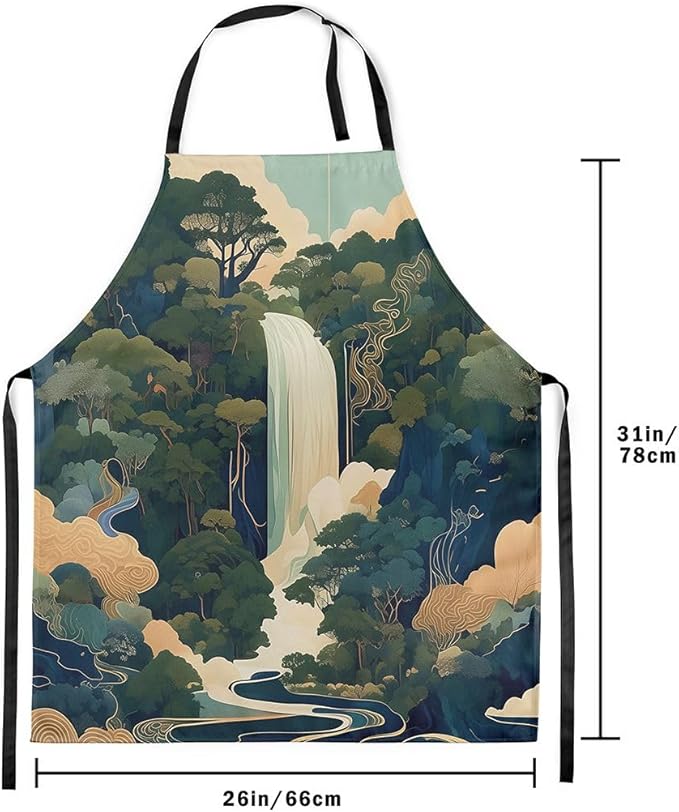jejeloiu Cartoon Cats Apron for Women Men 26"x31"