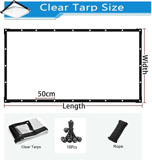11x14FT Clear Tarp for Patio, Multipurpose Foldable Clear Tarps Plastic PVC Tarp with Grommets, Heavy Duty PVC Vinyl Tarps for Patio Enclosure Chicken Coop