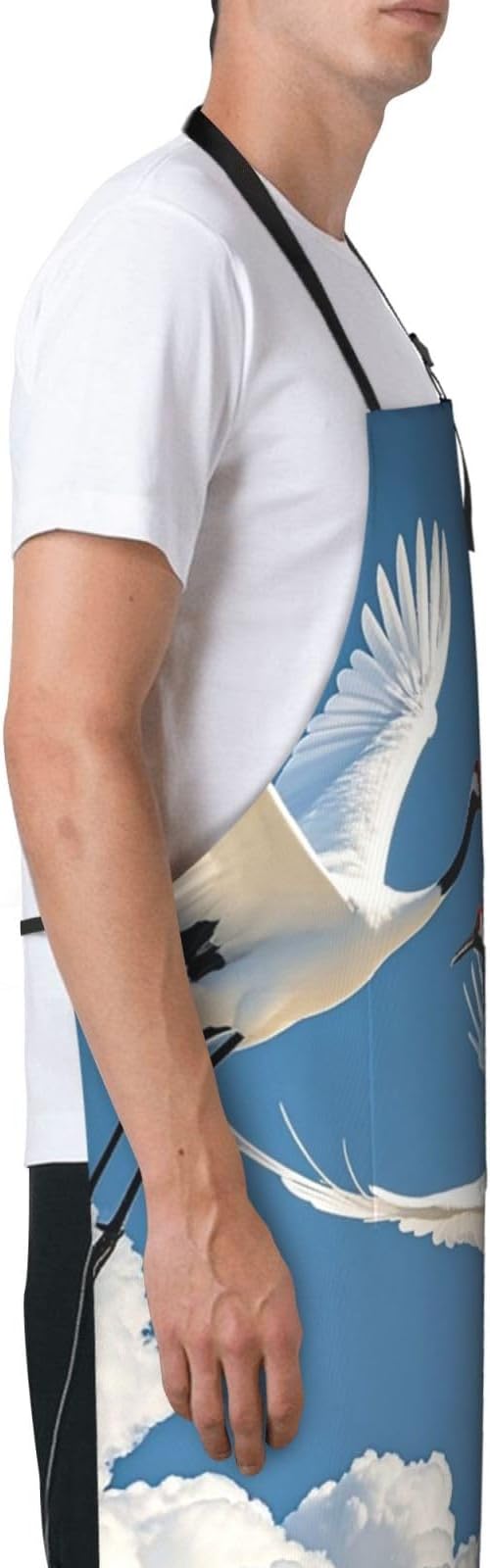 Waterproof Apron Adjustable Bib for Women Men Tractor farm Cooking Aprons Chef Bibs with 2 Pocket