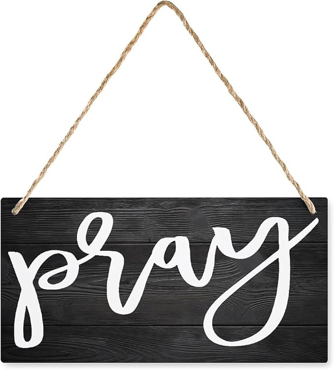 Pray Wood Plank Sign Wall Decor Hanging Home Decor Gift for Friends Cafe Bar Pub Bedroom 10"x5"