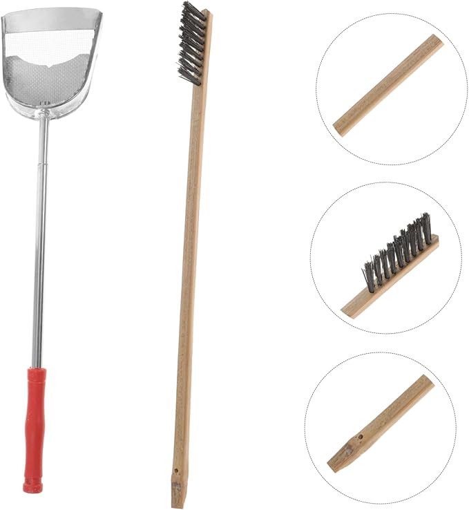 2pcs Bird Cage Cleaning Tool Set Parrot Cage Brush and Scraper Kit for Easy Daily Cleaning Handle Design for Comfortable Use for