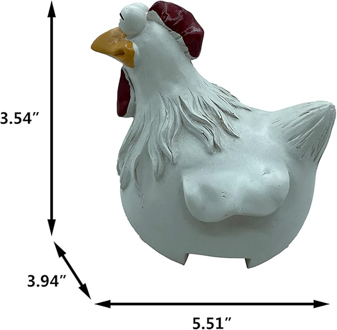 Teaeeno Chicken Fence Decor Statues,Funny Farm Sculpture Chicken Decorations,3 Chickens a Set,Resin Chicken Figurines,Cute Animal Outdoor Sculpture for Home Garden Stairs,Farm,Patio,Backyard