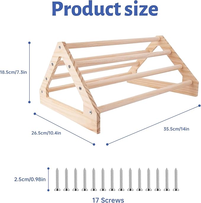 Strong Wooden Chick Roosting Bar with Large Hole, Chicken Coop Toys and Accessories, Chicken Perch Stand for Small Poultry Bird Parrot Indoor Outdoor